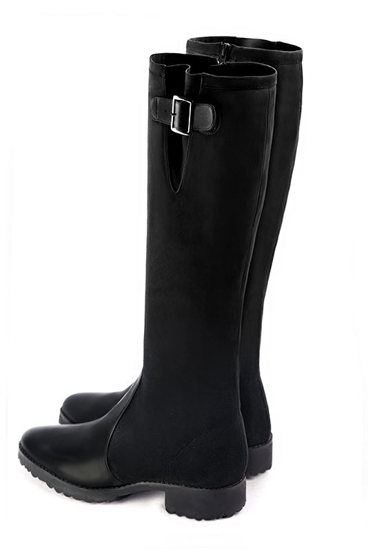 French elegance and refinement for these satin black knee-high boots with buckles, 
                available in many subtle leather and colour combinations. Record your foot and leg measurements.
We will adjust this beautiful boot with inner zip to your leg measurements in height and width.
The outer buckle allows for width adjustment.
You can customise the boot with your own materials, colours and heels on the "My Favourites" page.
 
                Made to measure. Especially suited to thin or thick calves.
                Matching clutches for parties, ceremonies and weddings.   
                You can customize these knee-high boots to perfectly match your tastes or needs, and have a unique model.  
                Choice of leathers, colours, knots and heels. 
                Wide range of materials and shades carefully chosen.  
                Rich collection of flat, low, mid and high heels.  
                Small and large shoe sizes - Florence KOOIJMAN